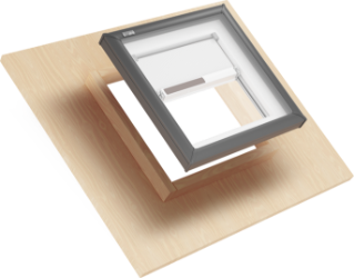 VELUX 25-1/2 in. x 25-1/2 in. Fixed Skylight  FCM 2222 with Solar Room Darkening Shade 